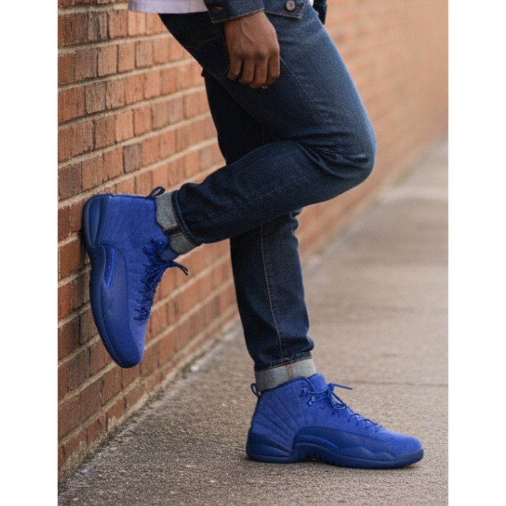 Men's Blue High-Top Athletic Sneakers